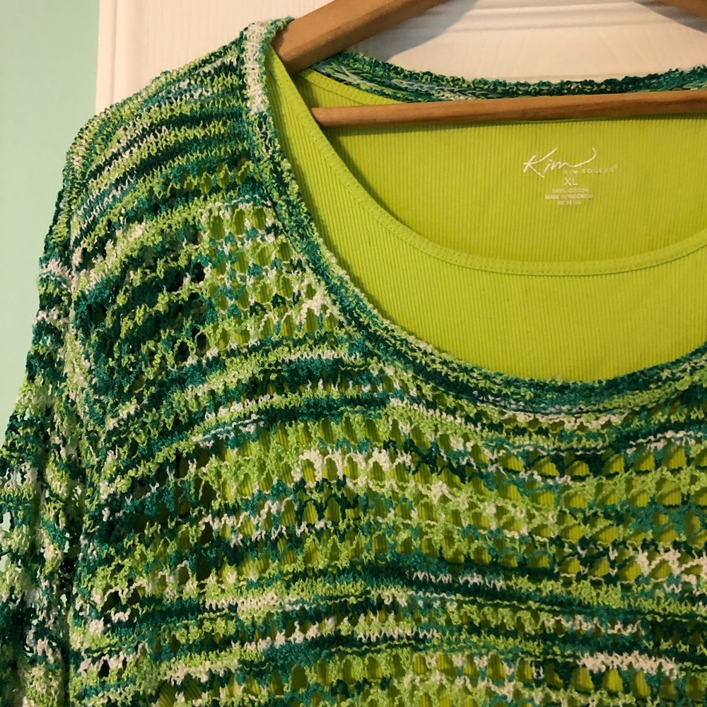 Green Crochet Sweater and Matching Tank